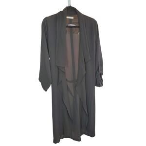 Active USA Black Sheer Tie Front Drape Jacket Size 1XL